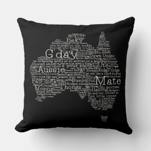 Australische slang-kaart kussen