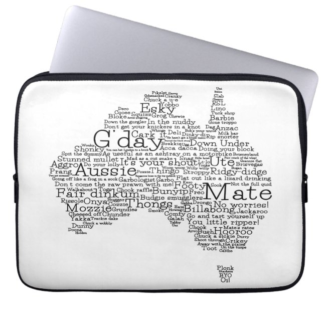 Australische slang-kaart laptop sleeve (Voorkant)
