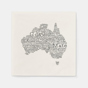 Australische slang-kaart servetten