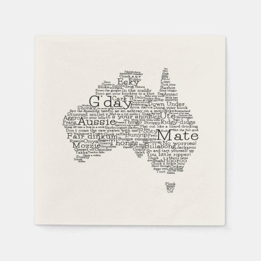 Australische slang-kaart servetten (Voorkant)
