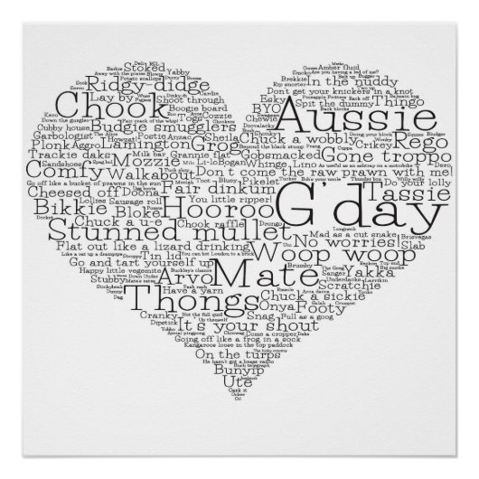 Australische slang perfect poster (Voorkant)