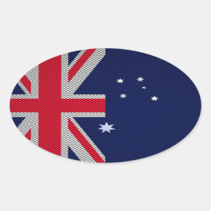 Australische stijl van het vlaggenontwerp van kool ovale sticker