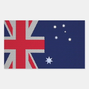Australische stijl van het vlaggenontwerp van kool rechthoekige sticker