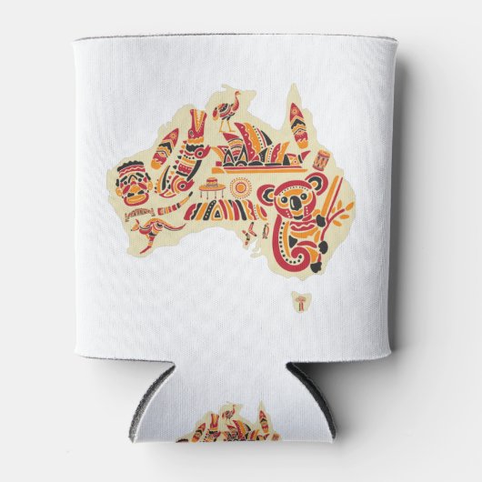 Australische symbolen blikjeskoeler (Voorkant)