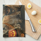 Australische Terriër Halloween Spooky Theedoek (Quarter Fold)