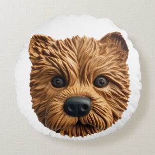 Australische Terrier Hond 3D Geïnspireerd Rond Kussen