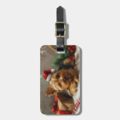 Australische Terrier Hond Kerstfeest Bagagelabel (Voorkant verticaal)