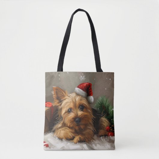Australische Terrier Hond Kerstfeest Draagtas (Voorkant)