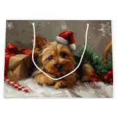 Australische Terrier Hond Kerstfeest Groot Cadeauzakje (Voorkant)