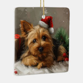 Australische Terrier Hond Kerstfeest Keramisch Ornament (Rechts)