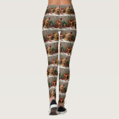 Australische Terrier Hond Kerstfeest Leggings (Achterkant)