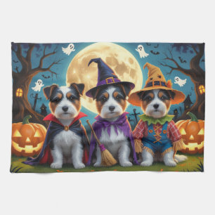 Australische Terrier Honden Pompoen Halloween Grap Theedoek