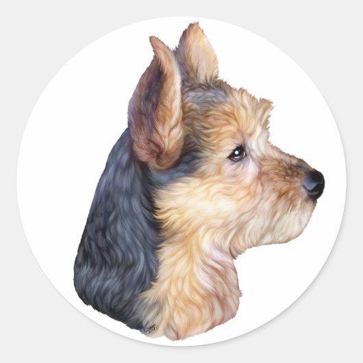 Australische Terrier HS Ronde Sticker (Voorkant)