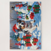 Australische Terriër Kerstfeest Sneeuwscène Legpuzzel (Verticaal)