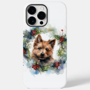 Australische Terriër Kerstkrans Feestelijke Pup Case-Mate iPhone 14 Pro Max Hoesje