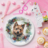 Australische Terriër Kerstkrans Feestelijke Pup Papieren Bordje (Feest)