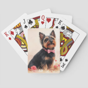 Australische Terriër met Rozen - Valentijnsdag Pokerkaarten