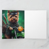 Australische Terrier motor St. Patrick's Day Kaart (Binnen)