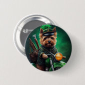 Australische Terrier motor St. Patrick's Day Ronde Button 5,7 Cm (Voorkant /achterkant)
