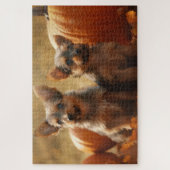 Australische Terrier Puppy Herfst Delight Pompoen Legpuzzel (Verticaal)
