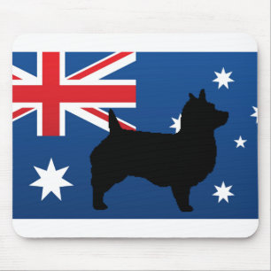 Australische terriër silhouet Australische vlag Muismat