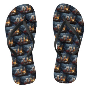 Australische Terriër Sneeuw Sneeuwschuif Kerst Dec Teenslippers