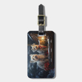 Australische Terriër Sneeuwslee Kerstdecoratie Bagagelabel (Voorkant verticaal)