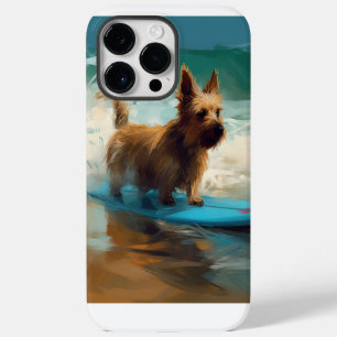 Australische Terrier Strand Surfen Schilderij iPhone 14 Pro Max Hoesje