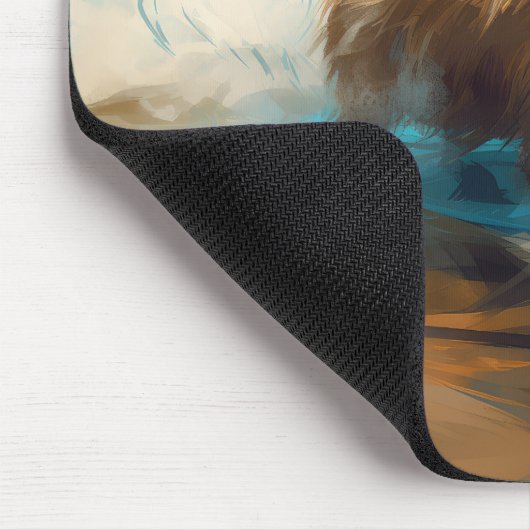 Australische Terrier Strand Surfen Schilderij Muismat (Hoek)