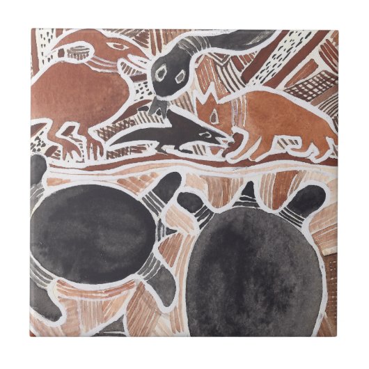 Australische theams Animals Turtles Fishing Tile Tegeltje (Voorkant)