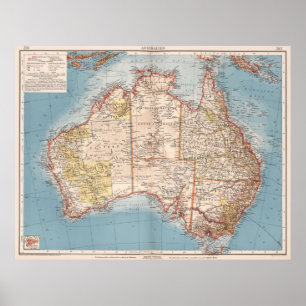 Australische topografie-kaart (1905) poster