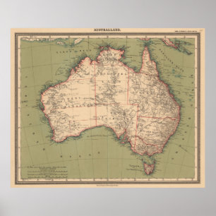 Australische Topografische kaart (1888) Poster