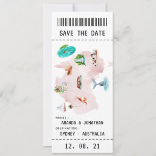 Australische trouw instapkaart save the date
