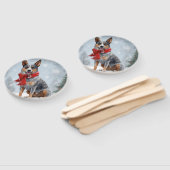 Australische vee Hond in Sneeuw Kerstmis Handwaaier (Niet-gemonteerd)