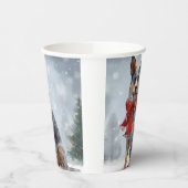 Australische vee Hond in Sneeuw Kerstmis Papieren Bekers (Links)