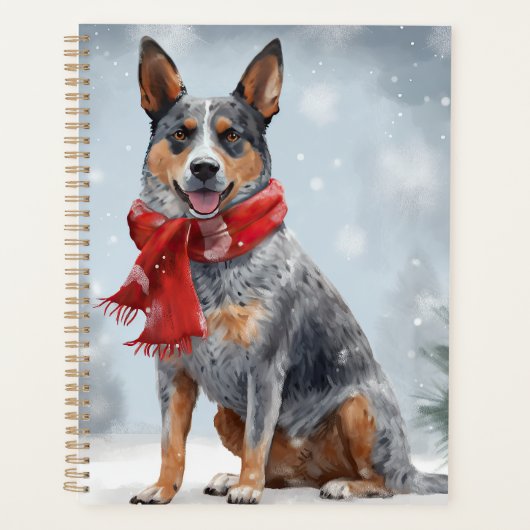 Australische vee Hond in Sneeuw Kerstmis Planner (Voorkant)