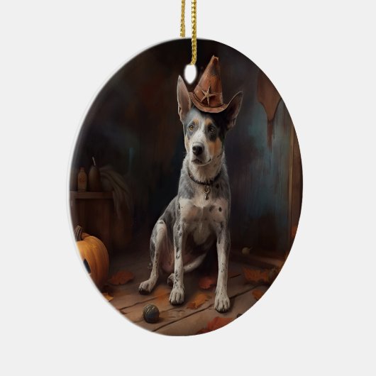 Australische vee pompoenen Halloween eng Keramisch Ornament (Rechts)