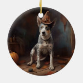 Australische vee pompoenen Halloween eng Keramisch Ornament (Achterkant)