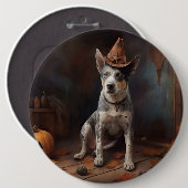 Australische vee pompoenen Halloween eng Ronde Button 6,0 Cm (Voorkant /achterkant)