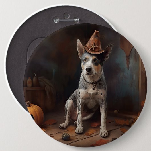 Australische vee pompoenen Halloween eng Ronde Button 6,0 Cm (Voorkant /achterkant)