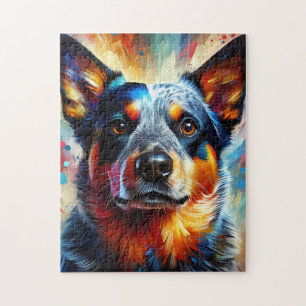 Australische Veedrijvershond Kleurrijke Acrylprint Legpuzzel
