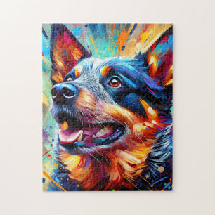 Australische Veedrijvershond Kleurrijke Acrylprint Legpuzzel