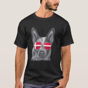 Australische veehond Denemarken Vlag Zonnebril T-shirt