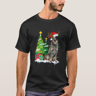 Australische veehond Kerstman Hoed Rendier Kerstmi T-shirt