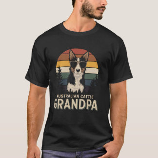 Australische veehond opa hondenliefhebber retro vi t-shirt