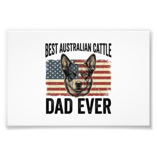 Australische veehond vader patriottisch vintage sh foto afdruk