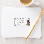 Australische Veehond w/wit en zilveren ontwerp Etiket (Insitu)