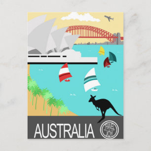 Australische vintage poster briefkaart