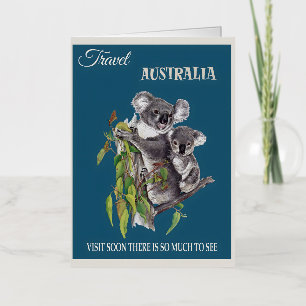 Australische vintage poster folie wenskaart