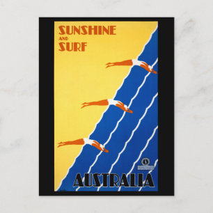Australische Vintage Poster opnieuw ingesteld Briefkaart